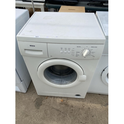 1813 - A WHITE BOSCH WASHING MACHINE BELIEVED IN WORKING ORDER BUT NO WARRANTY