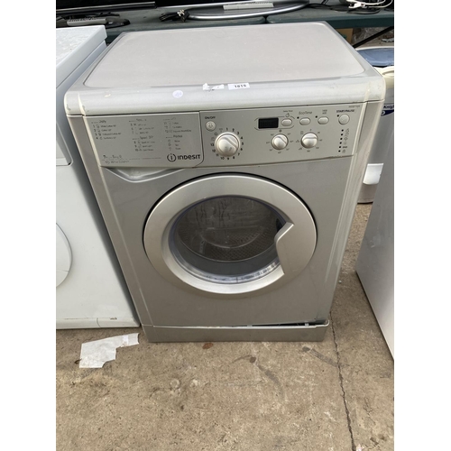 1815 - A SILVER INDESIT 7KG WASHING MACHINE BELIEVED IN WORKING ORDER BUT NO WARRANTY