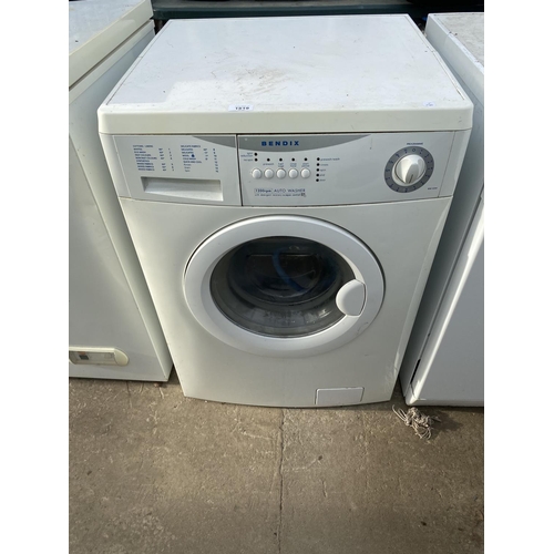 1819 - A WHITE BENDIX WASHING MACHINE BELIEVED IN WORKING ORDER BUT NO WARRANTY