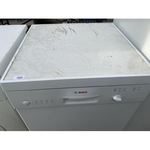 1820 - A WHITE BOSCH DISHWASHER BELIEVED IN WORKING ORDER BUT NO WARRANTY