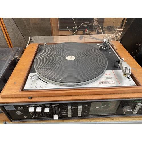 1867 - A GOLDRING LENCO GL78 RECORD DECK WITH BUILT IN DYNATRON TUNER AMP