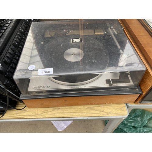 1868 - A GARRARD SP25 MARK IV RECORD DECK AND TWO SPENDOR SPEAKERS