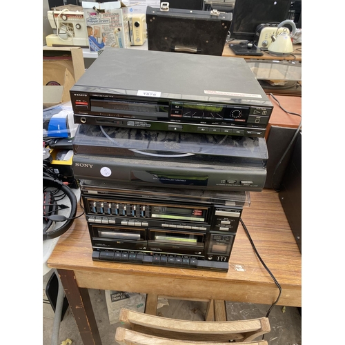 1878 - A SONY HI-FI SYSTEM WITH SPEAKERS AND A FURTHER CD PLAYER