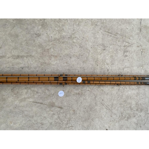 1508 - A FOUR SECTION SPLIT CANE FISHING ROD