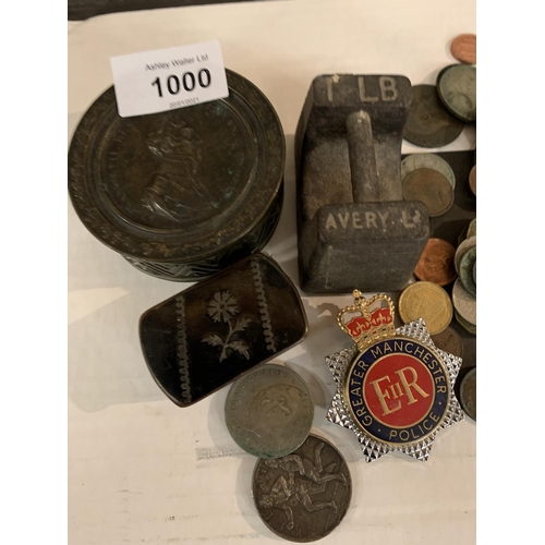 1000 - AN ASSORTMENT OF ITEMS TO MAINLY INCLUDE PRE DECIMAL COINS