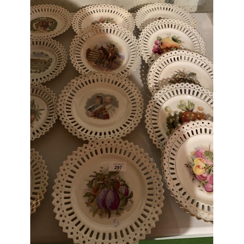 297 - A COLLECTION OF CERAMIC RIBBON PLATES