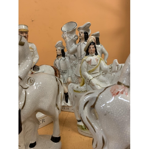 322 - A GROUP OF NAMED CHARACTER STAFFORDSHIRE FLATBACK FIGURES