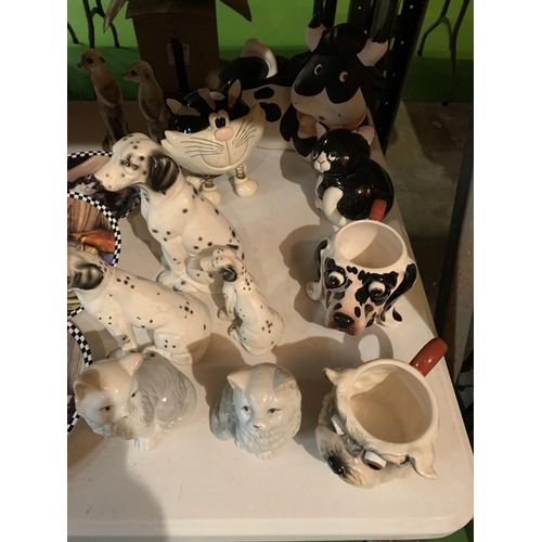 817 - A COLLECTION OF ANIMAL RELATED CERAMIC ITEMS TO INCLUDE DOGS, CATS, ETC