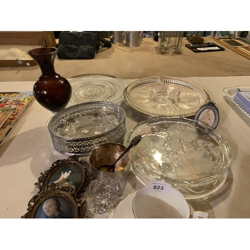 823 - AN ASSORTMENT OF VARIOUS ITEMS TO INCLUDE COMMEMORATIVE WARE