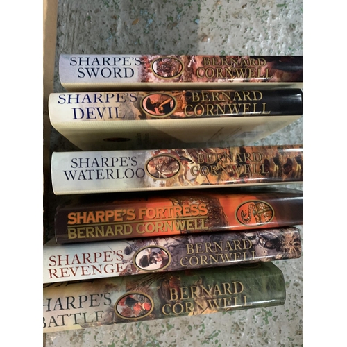 845 - A COLLECTION OF HARD BACK NOVELS FROM THE SHARPE SERIES BY BERNARD CORNWELL