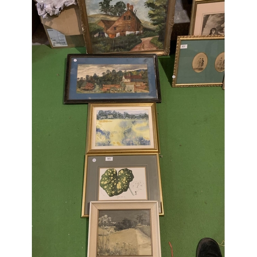 973 - FIVE ASSORTED FRAMED PRINTS