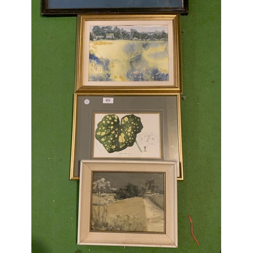 973 - FIVE ASSORTED FRAMED PRINTS