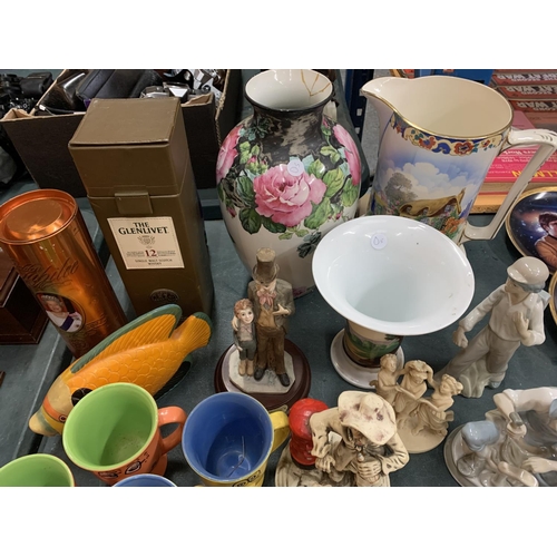 209 - AN ASSORTMENT OF VARIOUS ITEMS TO INCLUDE A CERAMIC HEDGEHOG MONEY BOX, FIGURINES ETC