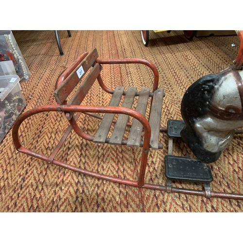 217 - A  CHILD'S METAL ROCKING HORSE CIRCA 1950S