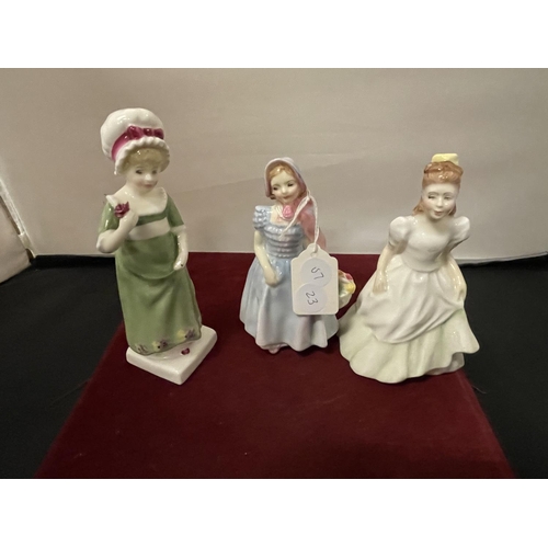 716 - THREE ROYAL DOULTON FIGURINES 'WENDY' HN 2109, 'KERRY' HN 3036, 'RUTH' HN 2799