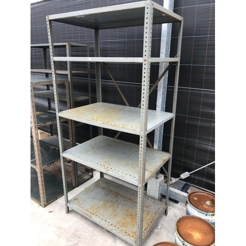 1569 - A LARGE SET OF METAL SHELVES