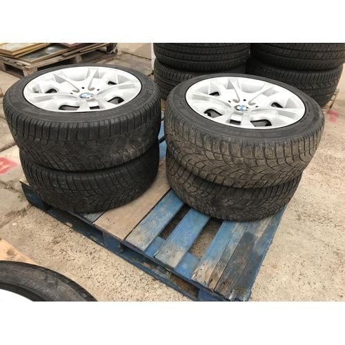 1622 - A SET OF FOUR BMW RIMS WITH 225/40 R17 DUNLOP TYRES