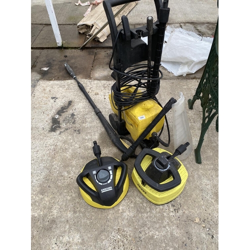 1660 - A KARCHER PRESSURE WASHER WITH LANCE AND PATIO CLEANER S