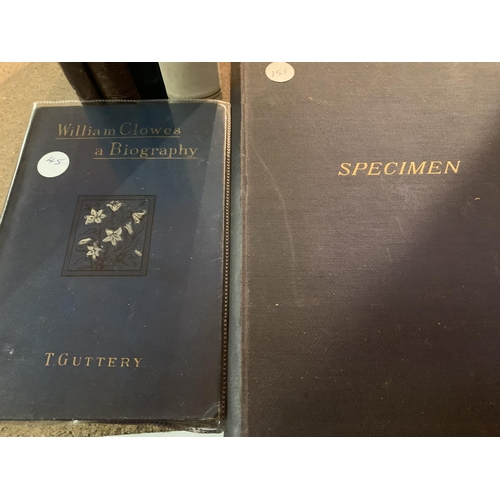 265 - A BIOGRAPHY OF WILLIAM CLOWES, A TOPOGRAPHICAL DESCRIPTION OF STAFFORDSHIRE AND STAFFORDSHIRE POTTER... 