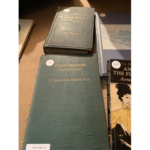 268 - FIVE STAFFORDSHIRE RELATED PUBLICATIONS TO INCLUDE SELF HELP BY SAMUEL SMILES AND A FURTHER OLD TIME... 