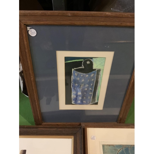 974 - THREE FRAMED AND SIGNED ABSTRACT PRINTS