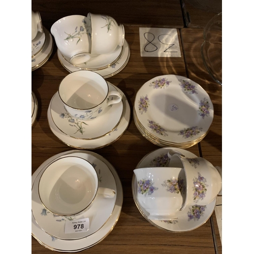 978 - A SELECTION OF CHINA TRIOS TO INCLUDE SADLER 'WELLINGTON' AND ROYAL KENT