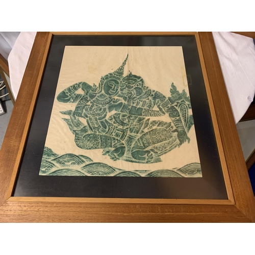 998 - FIVE FRAMED THAI TEMPLE RUBBINGS