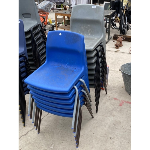 1403 - FOURTEEN PLASTIC SCHOOL CHAIRS