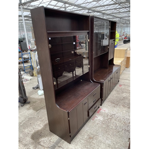 2428 - TWO SCHREIBER STYLE LOUNGE UNITS WITH LATER STAINING, 40x59