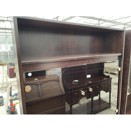 2428 - TWO SCHREIBER STYLE LOUNGE UNITS WITH LATER STAINING, 40x59