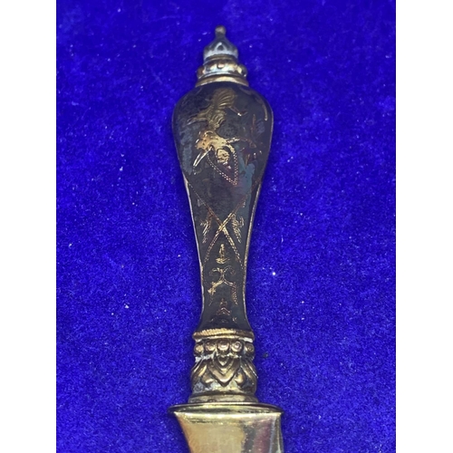 565 - A SIAM STERLING SILVER LETTER OPENER WITH PRESENTATION BOX