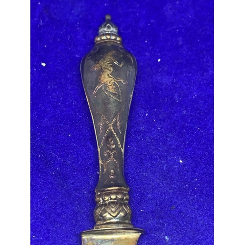 565 - A SIAM STERLING SILVER LETTER OPENER WITH PRESENTATION BOX