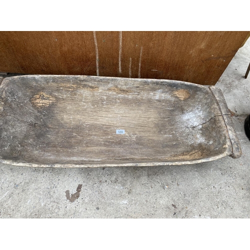 1202 - A VINTAGE WOODEN FRENCH DOUGH BOWL