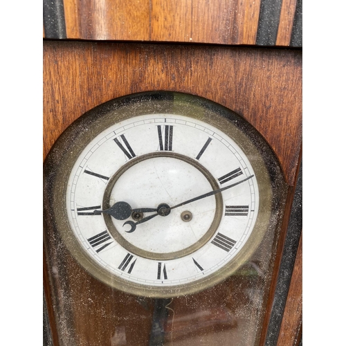 1232 - A VIENNA WALL CLOCK COMPLETE WITH WEIGHTS (H:123CM)