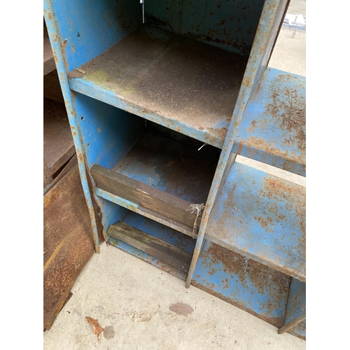 1260 - A VINTAGE METAL 18 PIGEON HOLE STORAGE CABINET (H:183CM W:91CM)