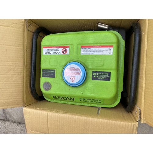 1276 - A 2HP 650W MOBILE PETROL GENERATOR