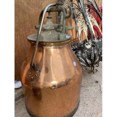 1227 - A VINTAGE COPPER MILKING BUCKET