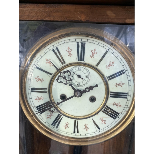 1230 - A VIENNA WALL CLOCK COMPLETE WITH WEIGHTS (H:115CM)