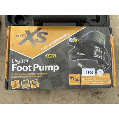 1300 - A MOSS 18V IMPACT GUN AND A DIGITAL FOOT PUMP