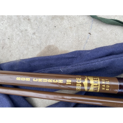 1313 - A BRUCE AND WALKER BOB CHURCH 10 SPLIT CANE FISHING ROD