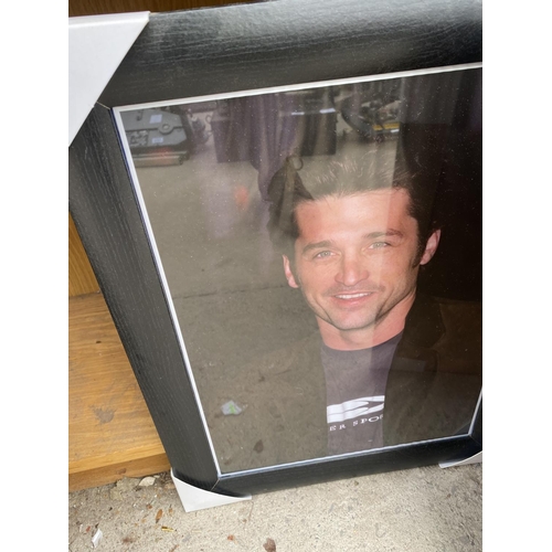 1334 - A COLLECTION OF FRAMED PICTURES OF ACTORS TO INCLUDE HUGH JACKMAN ETC