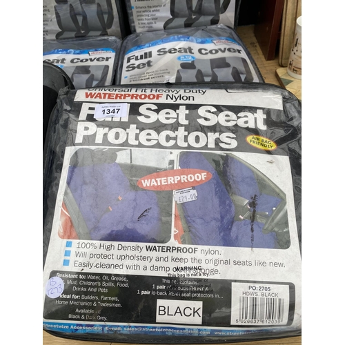 1347 - A LARGE COLLECTION OF AS NEW CAR SEAT COVERS