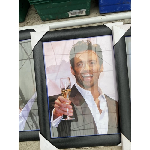 1352 - SIX FRAMED PRINTS OF HUGH JACKMAN