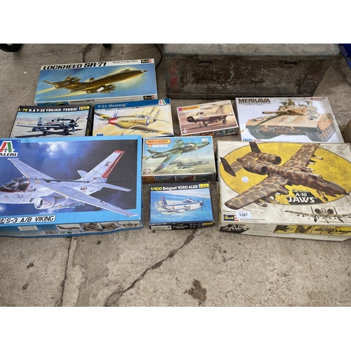 1387 - A LARGE ASSORTMENT OF AREOPLANE MODEL KITS