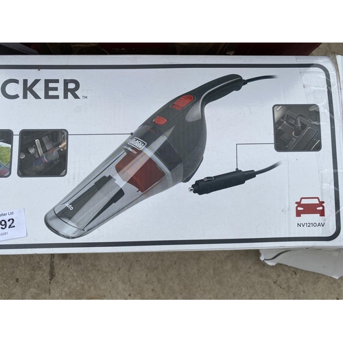 1392 - A HOOVER BAGLESS DISCOVERY VACUUM AND A BLACK AND DECKER HAND HELD VACUUM