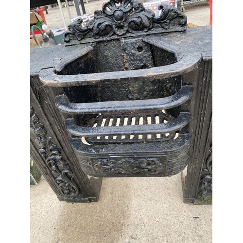 1403 - A VINTAGE AND DECORATIVE CAST IRON FIRE PLACE