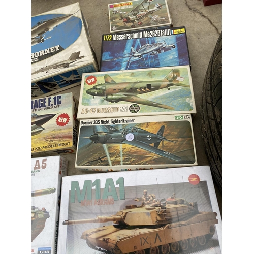 1410 - AN ASSORTMENT OF AREOPLANE MODEL KITS