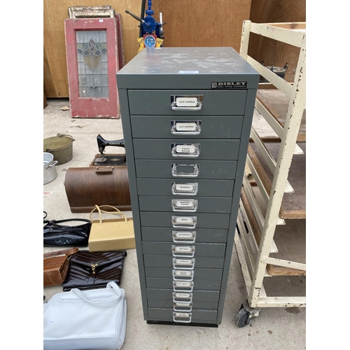 1417 - A BISLEY 15 DRAWER METAL STORAGE UNIT