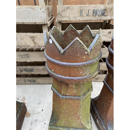 1447 - A PAIR OF KINGS CHIMNEY POTS