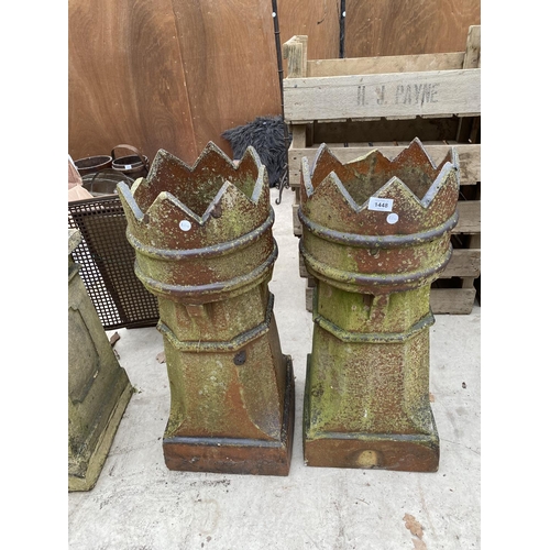 1448 - A PAIR OF KINGS CHIMNEY POTS